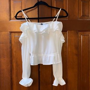 Off the shoulder white long sleeve
